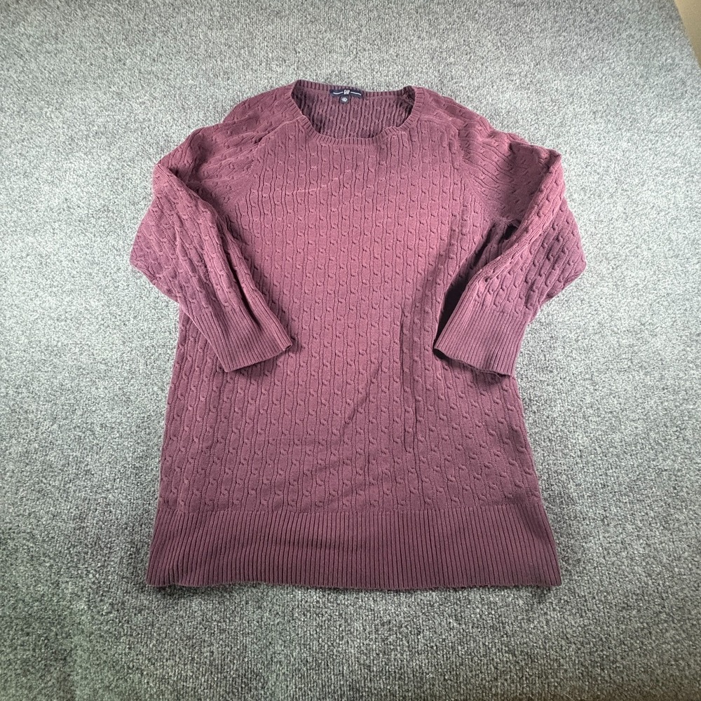 Gap Tunic Sweater Womens 2XL‎ Purple Cotton Blend Stretch Casual Travel Crewneck